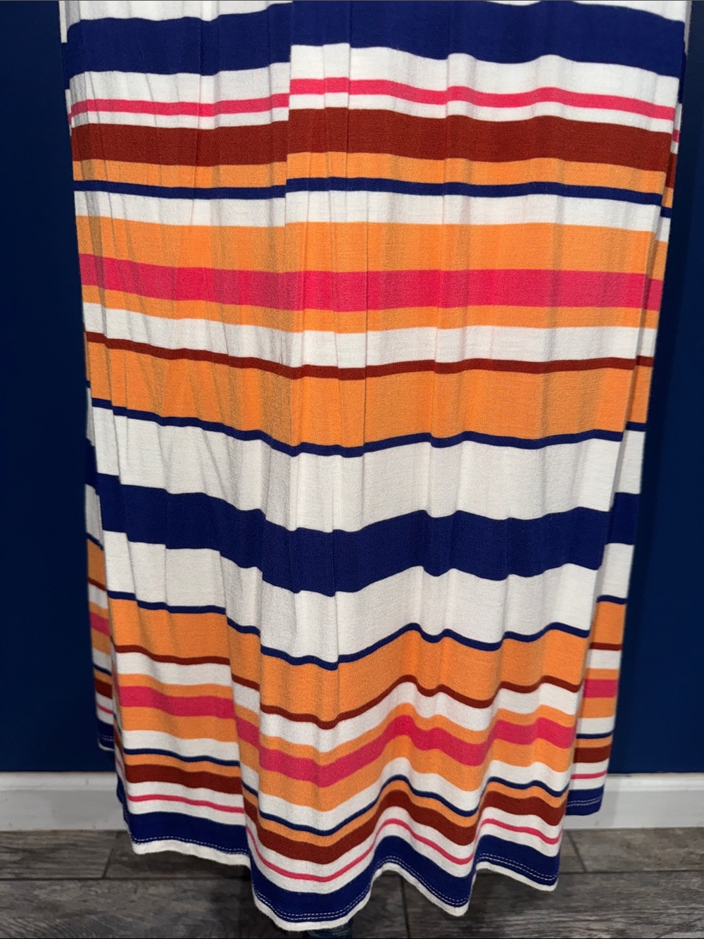 Merona- Orange & Navy Striped Sleeveless Dress Size Small - Picture 11 of 15